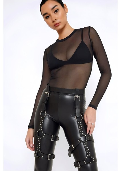 Mlvx Deri Kemer Bacak Harness - 862 Blsm