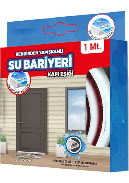 Su Bariyeri Kapı Altı Sızdırmaz Su Tutucu Yapışkanlı Slikon Bant Bandı 1 Metre BND01010015
