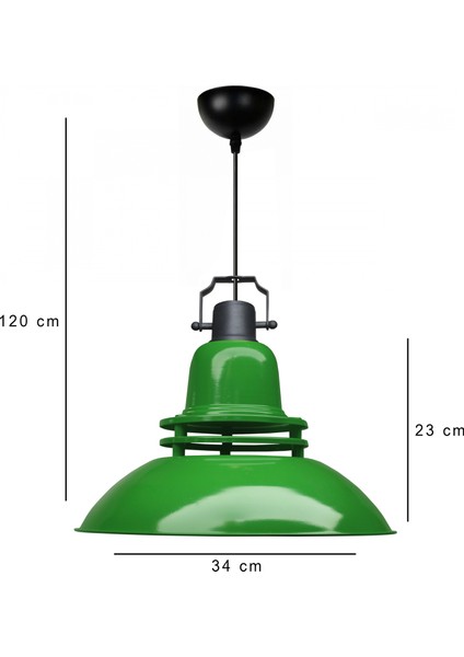 Endüstriyel Metal Retro Yeşil Sarkıt AYD-3655