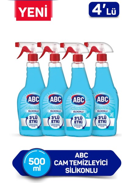 Abc Cam Temizleyici Silikonlu 500 ml x 4