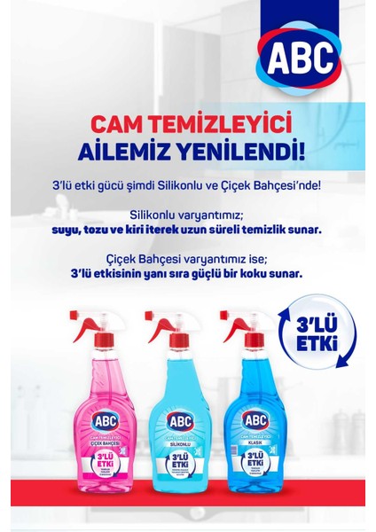 Abc Cam Temizleyici Silikonlu 500 ml x 4