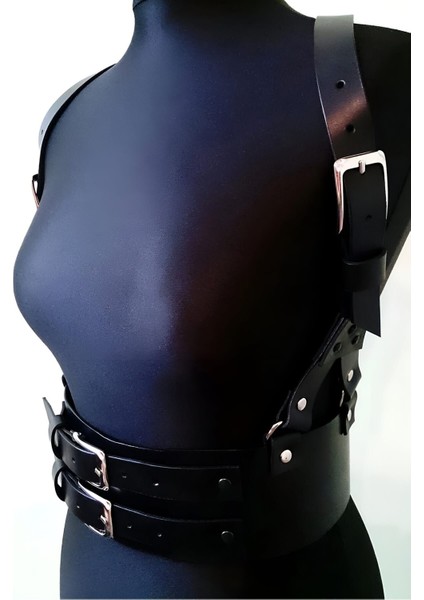 Mlvx Deri Korse Harness, Şık Elbise Kemeri - 914 Blsm