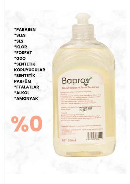 Baby Bitkisel Biberon Emzik Temizleyicisi 500 ml * 2 Adet