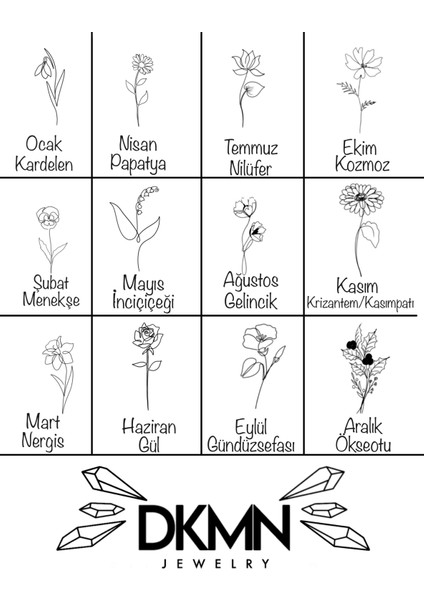 925 Ayar Gümüş Doğum Çiçeği Küpe