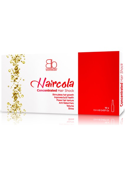"HAİRCOLA" Saç Dökülmesine Karşı Saç Serumu, Hacim Veren Vitamin & Protein Kompleksi - 10 Amp.x 10 Ml.