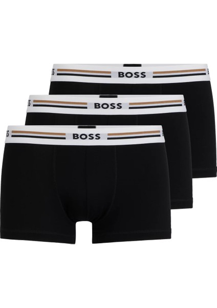 Erkek Marka Logolu Beli Lastikli Siyah Boxer 50492200-001