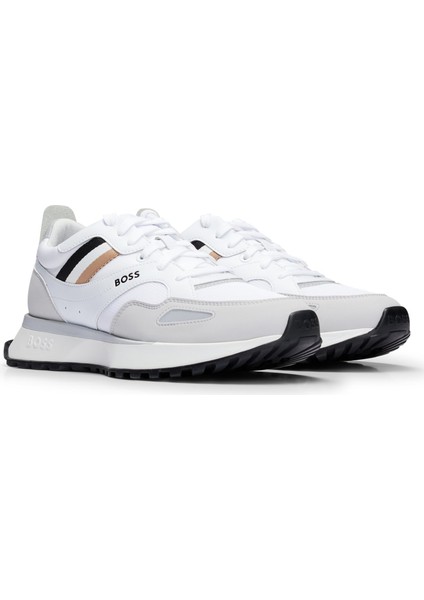 Erkek Marka Logolu Bağcıklı Kaydırmaz Tabanlı Günlük Beyaz Sneaker 50498280-100
