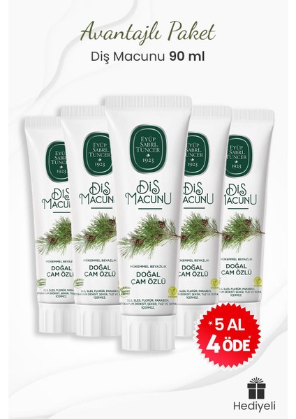 5 Al 4 Öde Çam Özlü Diş Macunu Li