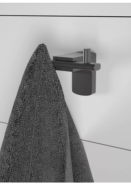 Siyah Lux 4'lü Banyo Seti Uzun Havluluk, Diş Fırçalık, Sabunluk, Bornozluk modelleri