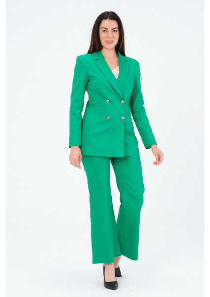 Metal Düğmeli Blazer Ceket