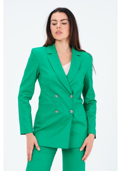 Metal Düğmeli Blazer Ceket
