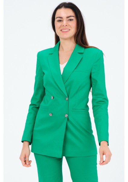 Metal Düğmeli Blazer Ceket
