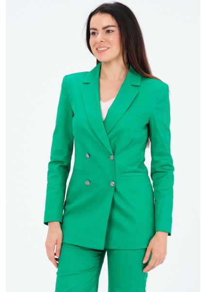 Metal Düğmeli Blazer Ceket