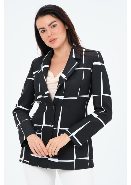 Desenli Blazer Ceket