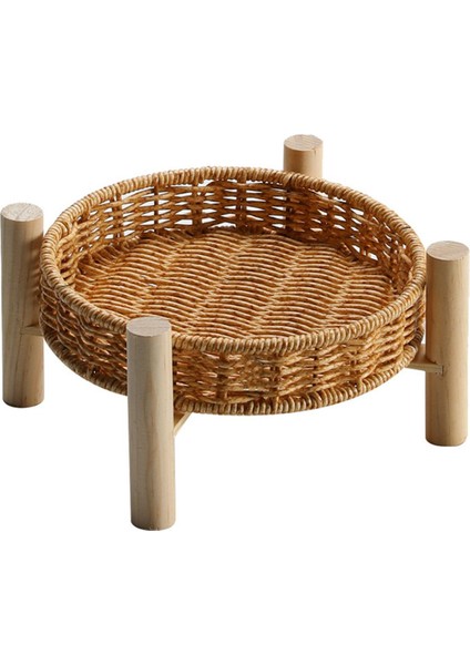 Hasır Depolama Sepeti Rattan Depolama Tepsisi Sepetleri Bin Masaüstü 18 × 10 × 4cm (Yurt Dışından)