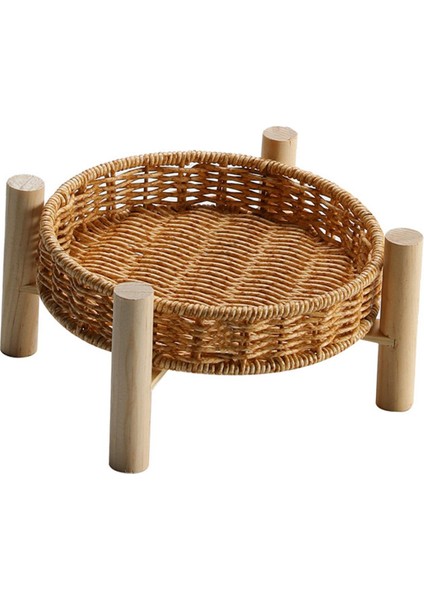 Hasır Depolama Sepeti Rattan Depolama Tepsisi Sepetleri Bin Masaüstü 18 × 10 × 4cm (Yurt Dışından)