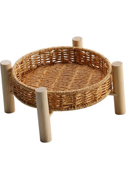 Hasır Depolama Sepeti Rattan Depolama Tepsisi Sepetleri Bin Masaüstü 18 × 10 × 4cm (Yurt Dışından)