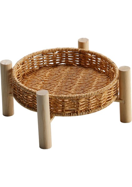 Hasır Depolama Sepeti Rattan Depolama Tepsisi Sepetleri Bin Masaüstü 18 × 10 × 4cm (Yurt Dışından)