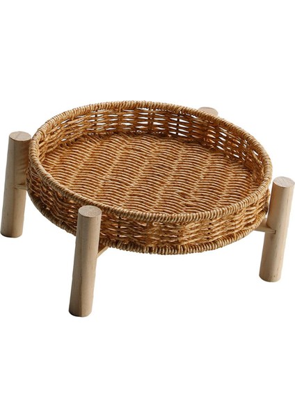 Hasır Depolama Sepeti Rattan Depolama Tepsisi Sepetleri Bin Masaüstü 22 × 10 × 4cm (Yurt Dışından)
