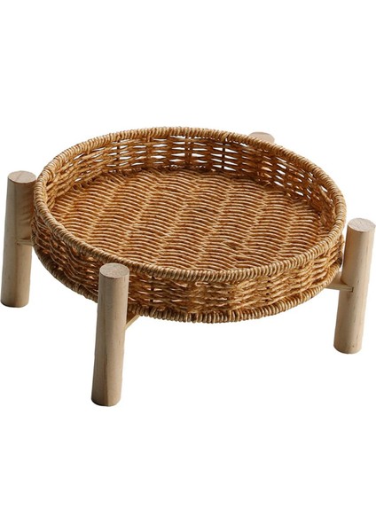 Hasır Depolama Sepeti Rattan Depolama Tepsisi Sepetleri Bin Masaüstü 22 × 10 × 4cm (Yurt Dışından)