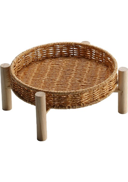 Hasır Depolama Sepeti Rattan Depolama Tepsisi Sepetleri Bin Masaüstü 22 × 10 × 4cm (Yurt Dışından)