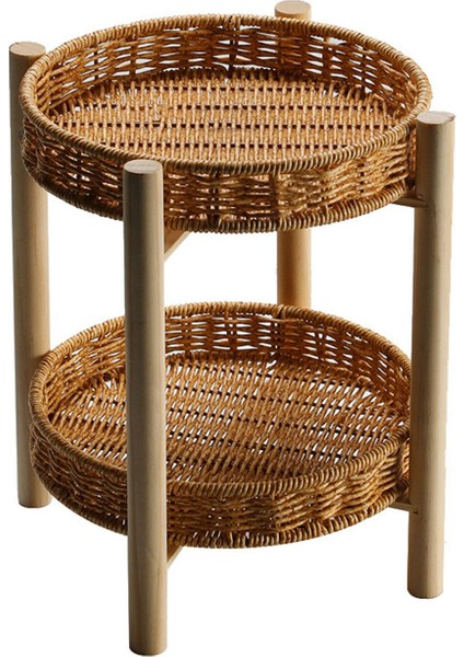 Hasır Depolama Sepeti Rattan Depolama Tepsisi Sepetleri Bin Masaüstü 22 × 4 × 28 cm 2 (Yurt Dışından)