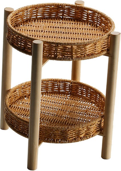 Hasır Depolama Sepeti Rattan Depolama Tepsisi Sepetleri Bin Masaüstü 22 × 4 × 28 cm 2 (Yurt Dışından)