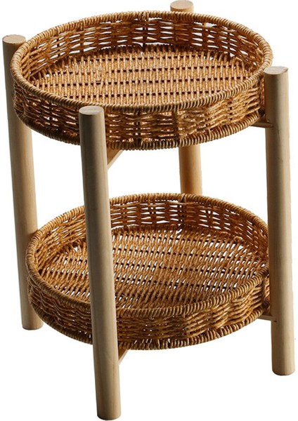 Hasır Depolama Sepeti Rattan Depolama Tepsisi Sepetleri Bin Masaüstü 22 × 4 × 28 cm 2 (Yurt Dışından)