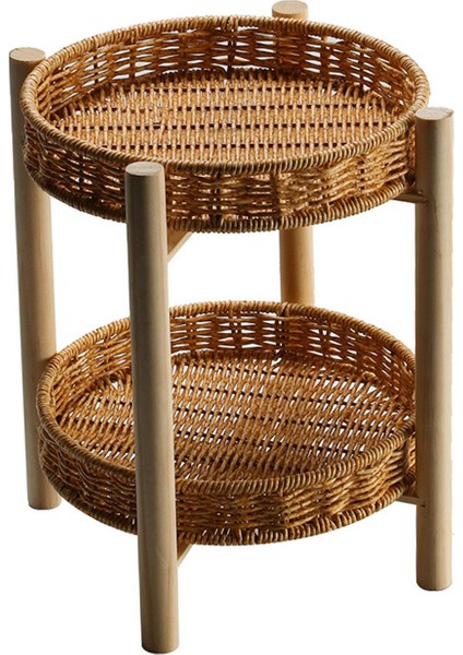 Hasır Depolama Sepeti Rattan Depolama Tepsisi Sepetleri Bin Masaüstü 22 × 4 × 28 cm 2 (Yurt Dışından)