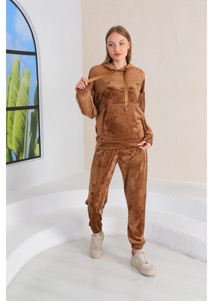 Kadın Kahve Renk Soft Kadife Eşofman Takım fiyatları
