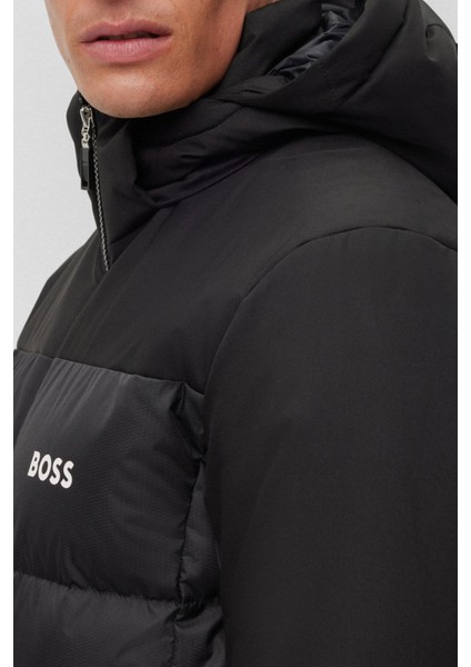 Boss Logo Detaylı Su İtici Regular Fit Kuş Tüyü Dolgulu Mont Erkek MONT 50497558 001