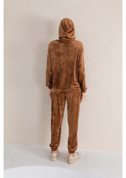 Kadın Kahve Renk Soft Kadife Eşofman Takım indirimleri
