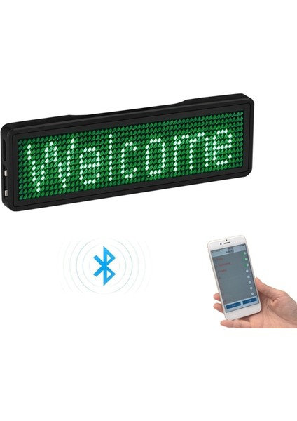 Bluetooth LED Yaka Kartı Şarj Edilebilir Işık Burcu Dıy Programlanabilir Kaydırma Mesaj Panosu Ekran Led, Tip 5 (Yurt Dışından)