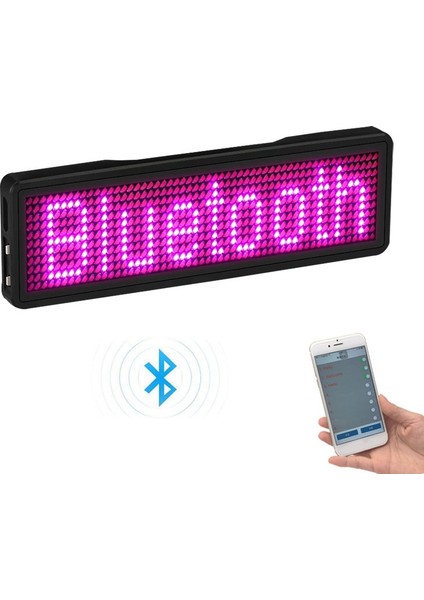 Bluetooth LED Yaka Kartı Şarj Edilebilir Işık Burcu Dıy Programlanabilir Kaydırma Mesaj Panosu Ekran Led, Tip 5 (Yurt Dışından)