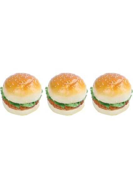Ξ Ny Ue Zhang 3 Adet Gerçekçi Hamburger Gerçekçi Simülasyon Hamburger Fırın Ekran Çocuk Gıda Ekmek Oyuncak Ev Dekorasyon (Yurt Dışından)