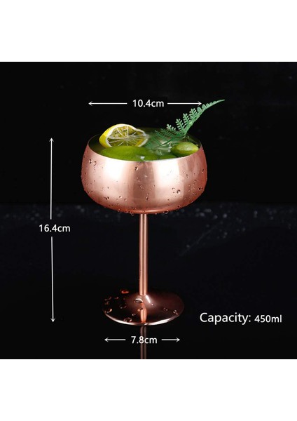 Bakır Coupe Şampanya Bardakları 4 Set Paslanmaz Çelik Vintage Martini Kokteyl Bardağı Şarap Kadehi (Yurt Dışından)