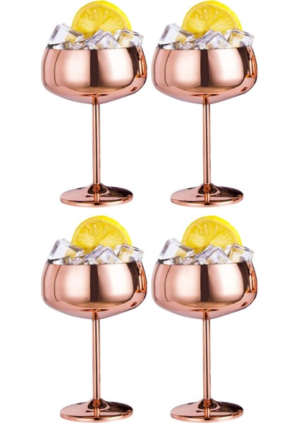 Bakır Coupe Şampanya Bardakları 4 Set Paslanmaz Çelik Vintage Martini Kokteyl Bardağı Şarap Kadehi (Yurt Dışından)