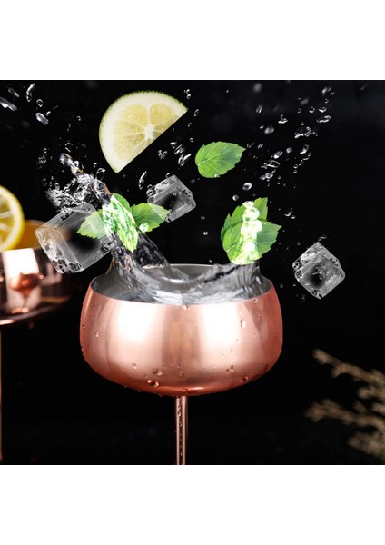 Bakır Coupe Şampanya Bardakları 4 Set Paslanmaz Çelik Vintage Martini Kokteyl Bardağı Şarap Kadehi (Yurt Dışından)
