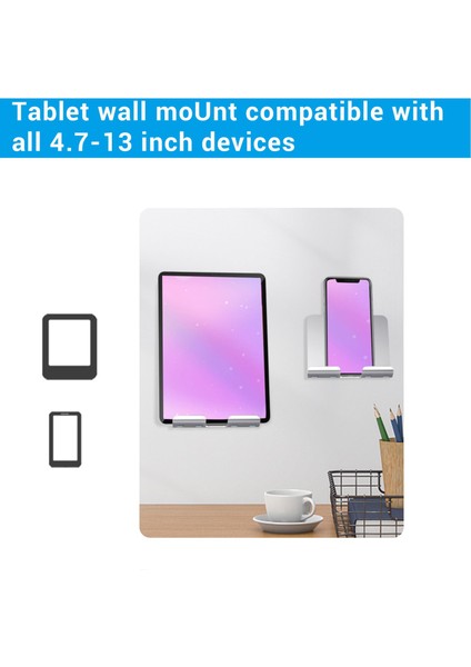Hava / Pro / Mini Gümüş Gri Için Duvara Montaj Tutucu Yapışkan Duvar Tablet Telefon Tutucu Montaj Standı (Yurt Dışından)