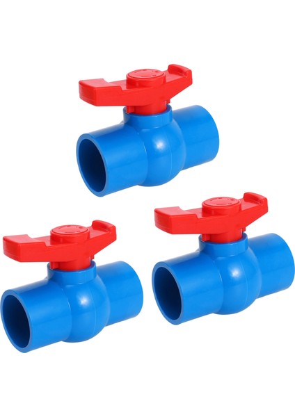 3x 40MM x 40MM Tam Geçişli Kırmızı Kollu Kollu U-Pvc Küresel Vana Mavi (Yurt Dışından)