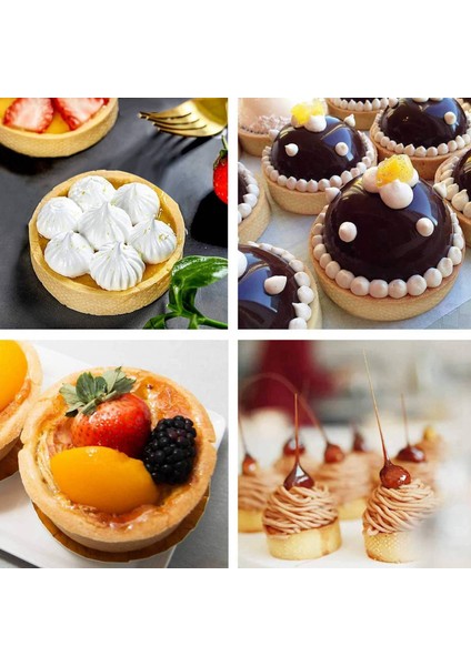 16 Paket Paslanmaz Çelik Tart Halkaları, Isıya Dayanıklı Delikli Kek Mus Halkası, Kek Halkası Kalıbı, Yuvarlak Kek (Yurt Dışından)