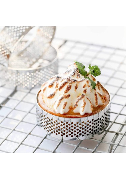 16 Paket Paslanmaz Çelik Tart Halkaları, Isıya Dayanıklı Delikli Kek Mus Halkası, Kek Halkası Kalıbı, Yuvarlak Kek (Yurt Dışından)
