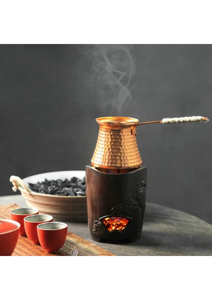 2x Türk Cezve Kahve Makinesi Moka Pot 3 Kişi 200 ml Bakır El Yapımı Yüksek Kaliteli Dekoratif Hediye Aksesuarı (Yurt Dışından)
