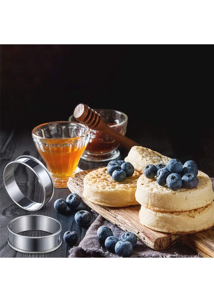 Ξ Ny Ue Zhang 24 Adet 4.1 Inç Muffin Tart Yüzükler Çift Tart Yüzük Paslanmaz Çelik Yuvarlak Halka Kalıp Ev Pişirme Için (Yurt Dışından)