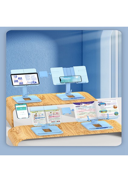 Taşınabilir Okuma Standı Kitap Cep Telefonu Kitap Braketi Ayarlanabilir Basit Kitaplık Masaüstü Okuma Çerçevesi, Mavi (Yurt Dışından) fiyatları