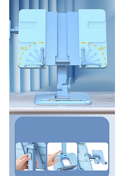 Taşınabilir Okuma Standı Kitap Cep Telefonu Kitap Braketi Ayarlanabilir Basit Kitaplık Masaüstü Okuma Çerçevesi, Mavi (Yurt Dışından) fırsatları