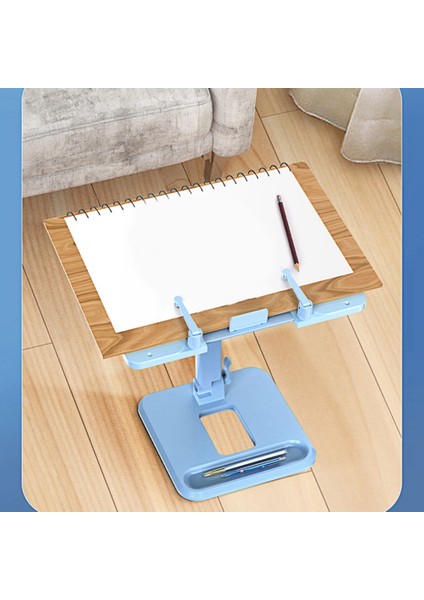 Taşınabilir Okuma Standı Kitap Cep Telefonu Kitap Braketi Ayarlanabilir Basit Kitaplık Masaüstü Okuma Çerçevesi, Mavi (Yurt Dışından) indirimleri