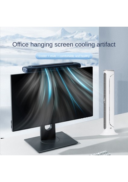 Ξ Ny Ue Zhang 4000MAH USB Şarj Monitör Klipsli Fan Ev Ofis Masaüstü Dilsiz Küçük Fan Bilgisayar Ekranı Klip Fan Mavi (Yurt Dışından)