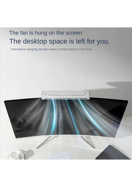 Ξ Ny Ue Zhang 4000MAH USB Şarj Monitör Klipsli Fan Ev Ofis Masaüstü Dilsiz Küçük Fan Bilgisayar Ekranı Klip Fan Mavi (Yurt Dışından)
