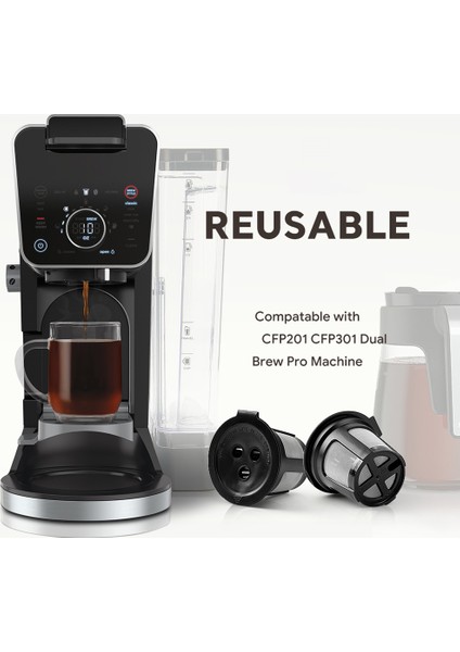 Ξ Ny Ue Zhang 8 Adet Yeniden Kullanılabilir Kahve Kapsülleri Ninja Çift Demlemek Espresso K Fincan Kapsülleri Ninja CFP201 CFP301 Makinesi (Yurt Dışından)
